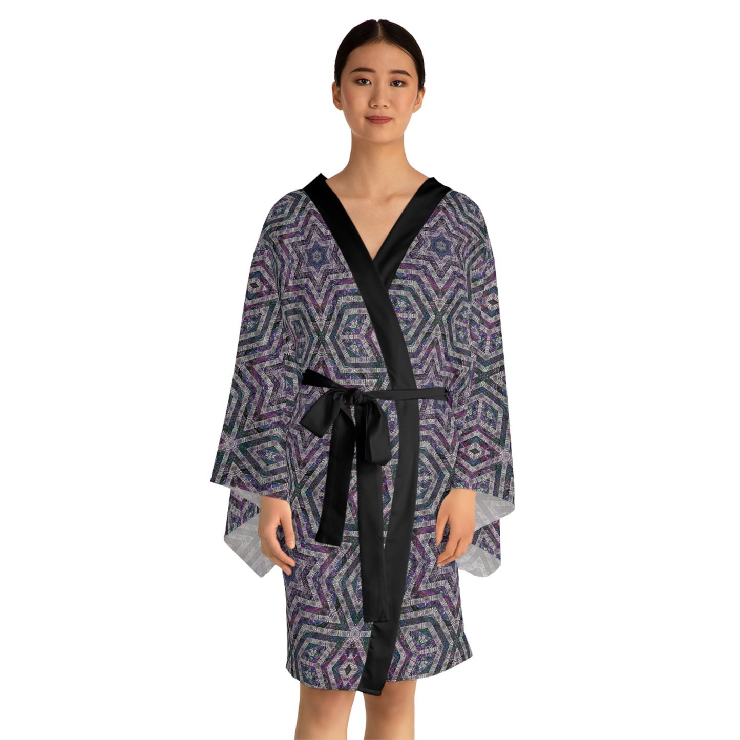 Long Sleeve Kimono Robe - P5 Kaleidoscopic No.26