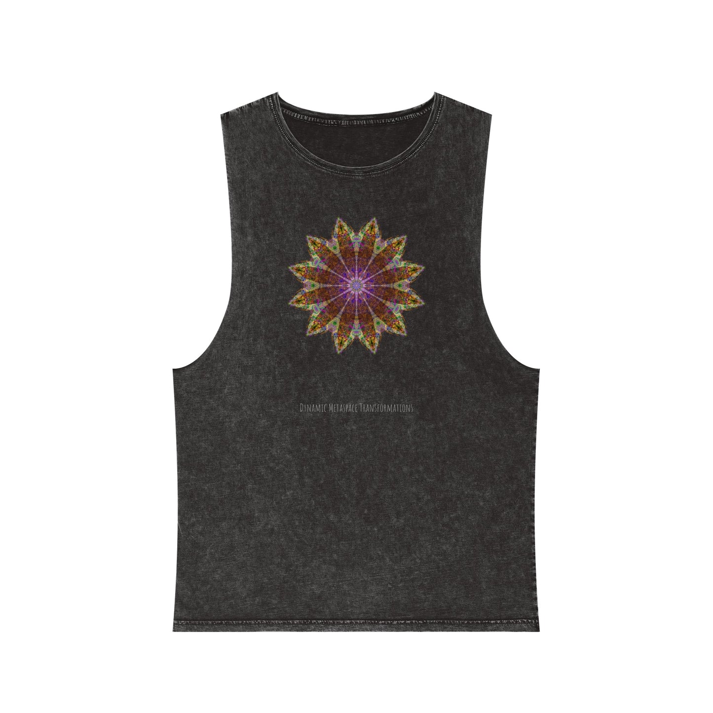Unisex Stonewash Tank Top - Love Light Mandalas No.13