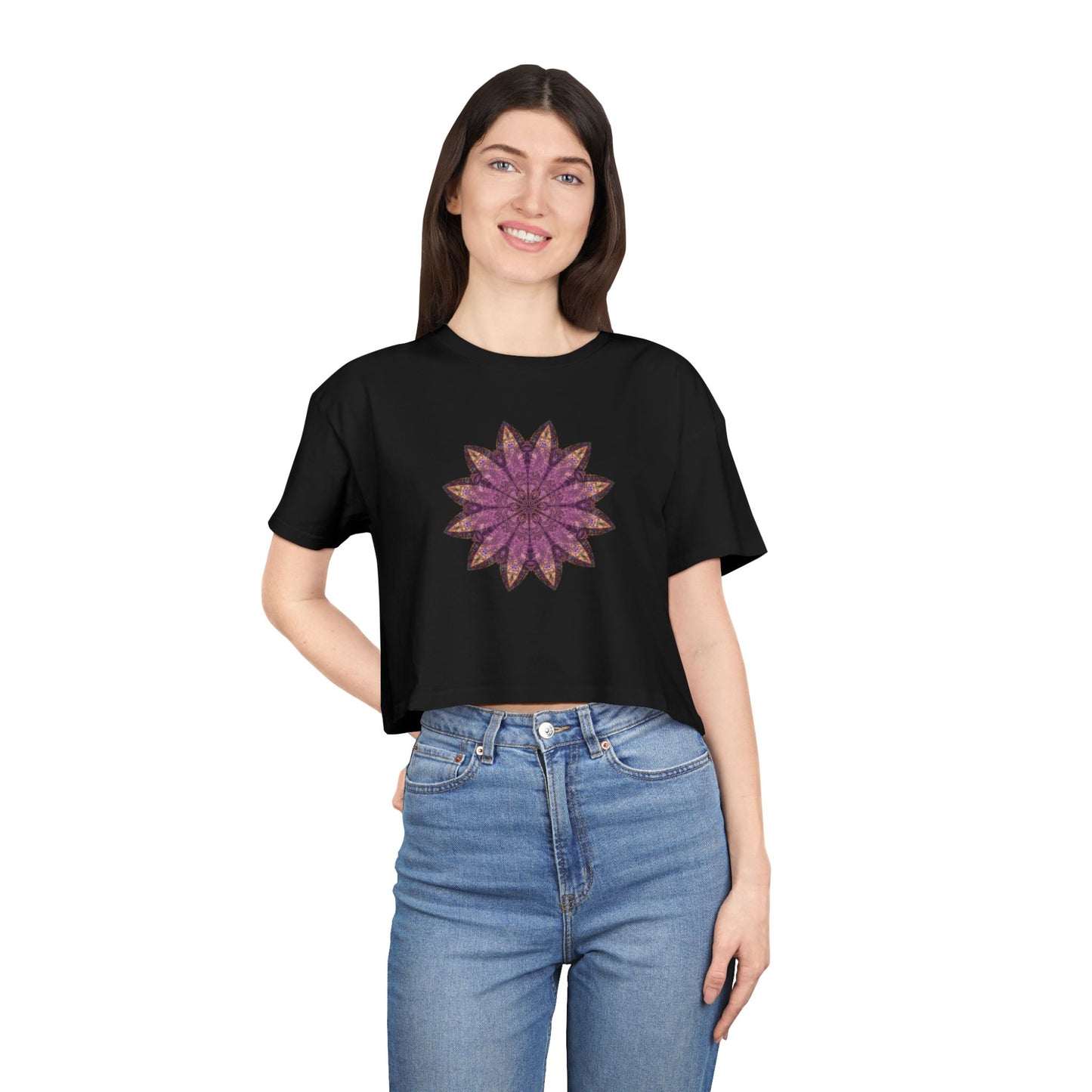 Women's Cropped Tee - Love Light Mandalas No.16