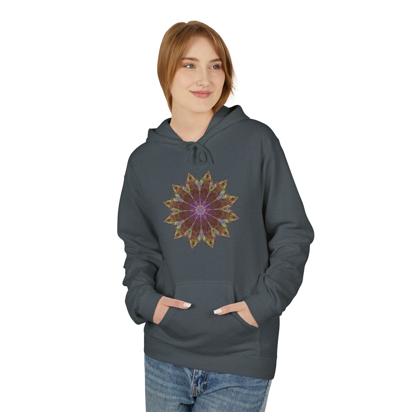 Unisex Midweight Softstyle Fleece Hoodie - Love Light Mandalas No.13