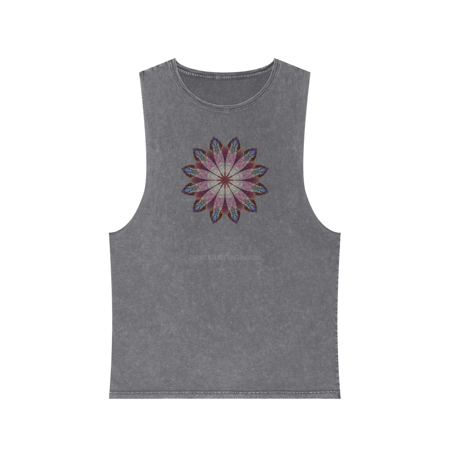 Unisex Stonewash Tank Top - Love Light Mandalas No.9