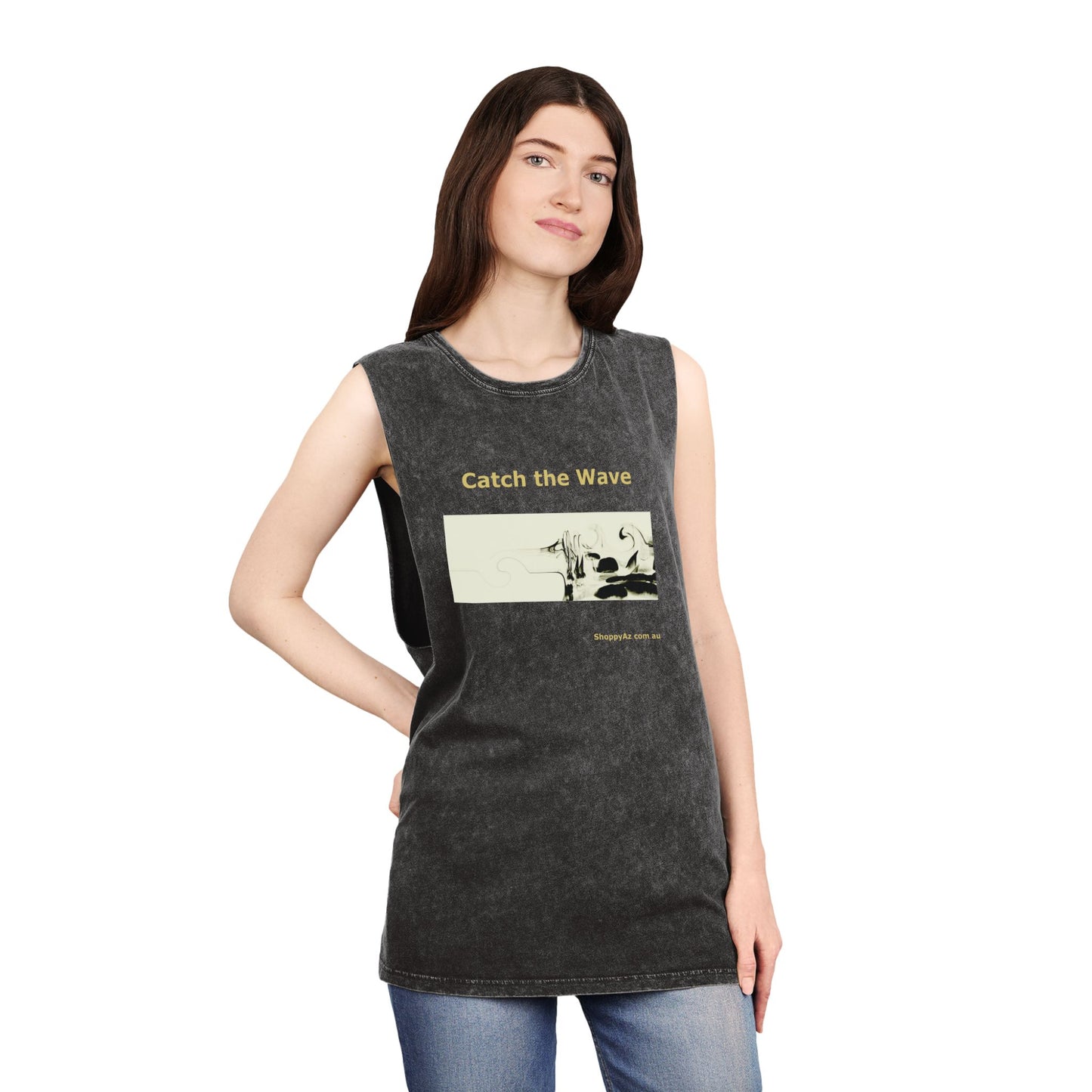 Unisex Stonewash Tank Top - Catch the Wave