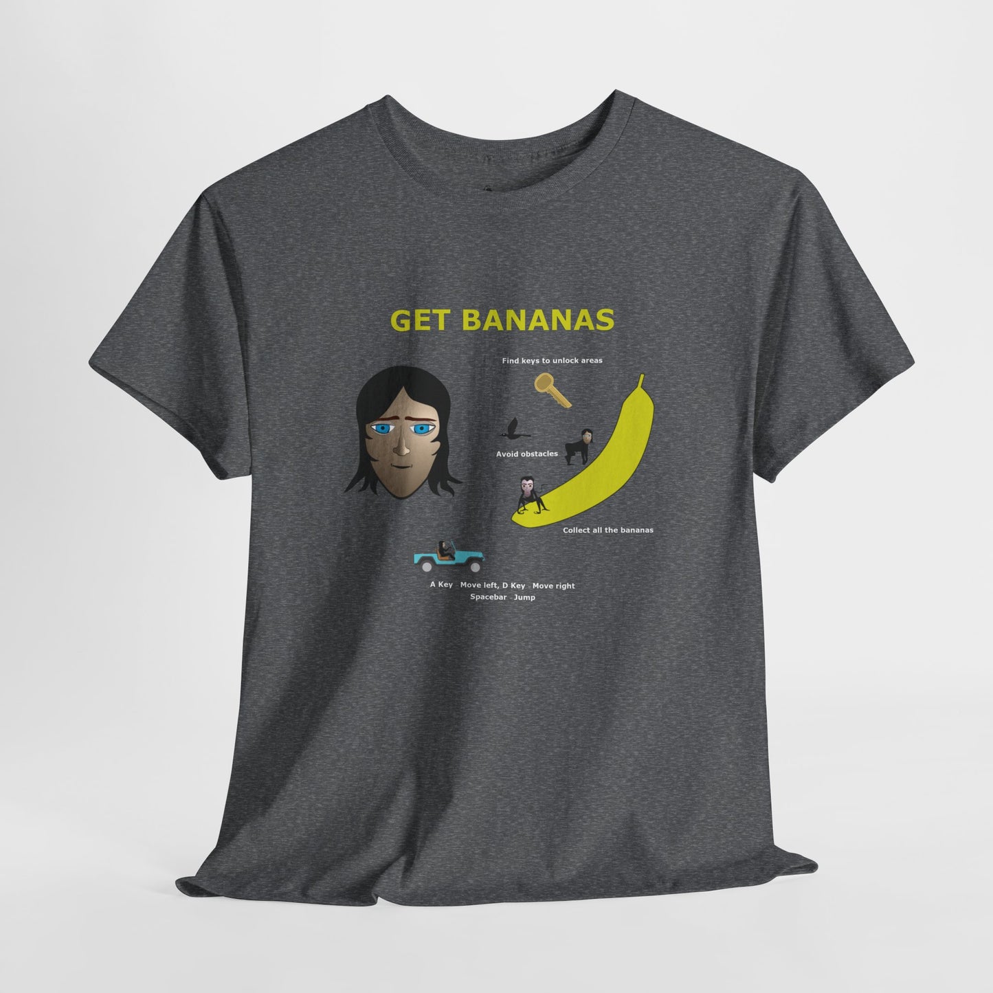 Unisex Heavy Cotton Tee - Monkey Shadows Get Bananas