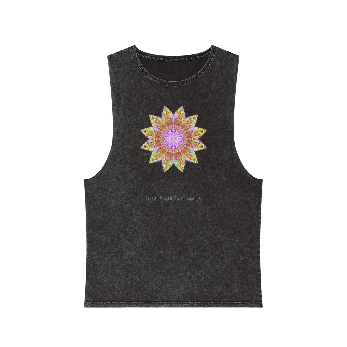 Unisex Stonewash Tank Top - Love Light Mandalas No.14