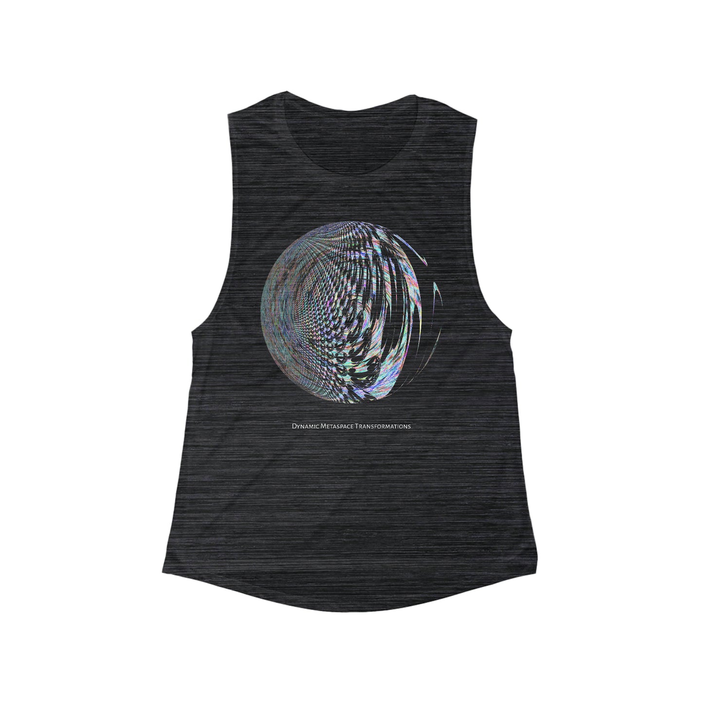 Women's Flowy Scoop Muscle Tank - Fractal Moon No.2