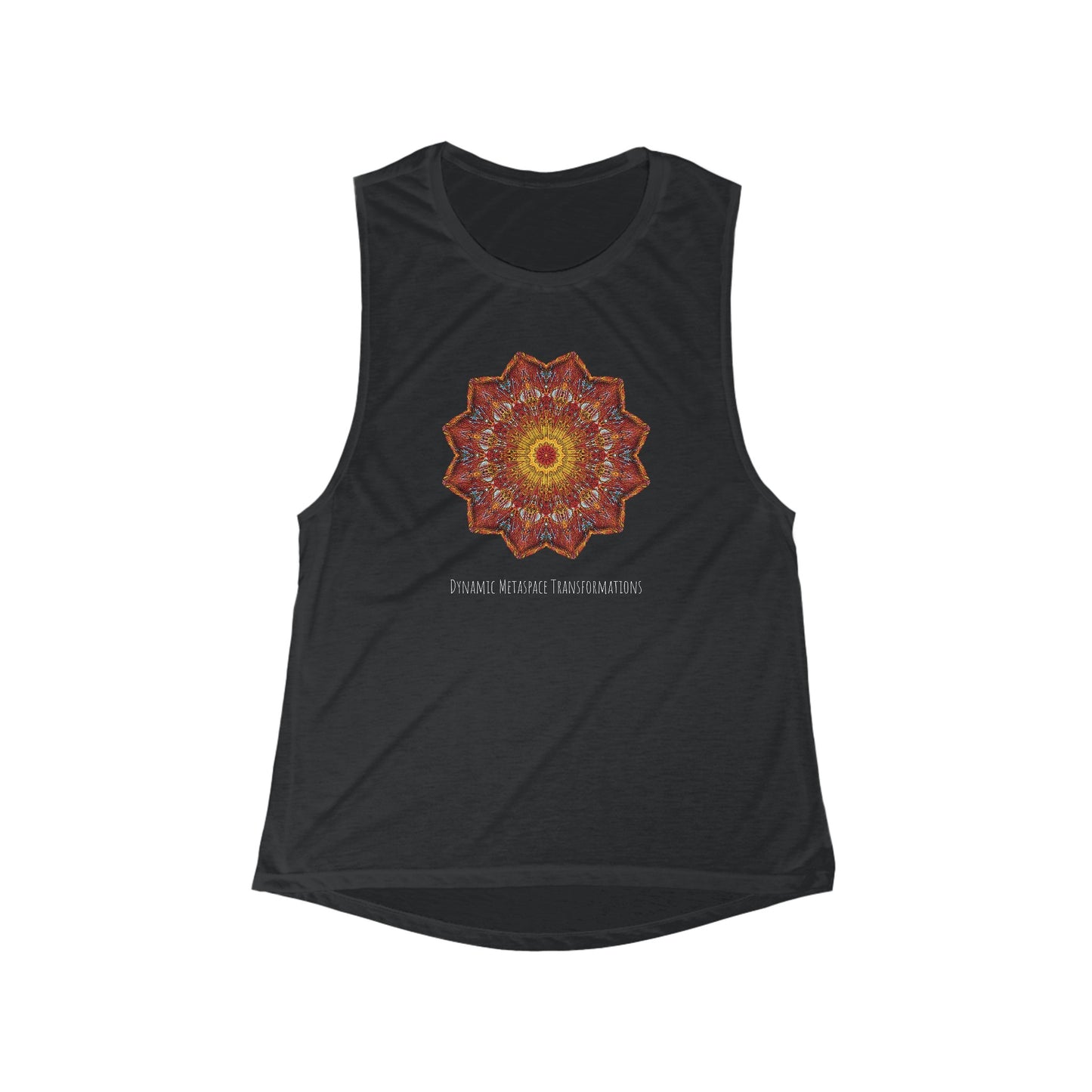 Women's Flowy Scoop Muscle Tank - Starflower Mandalas No.1