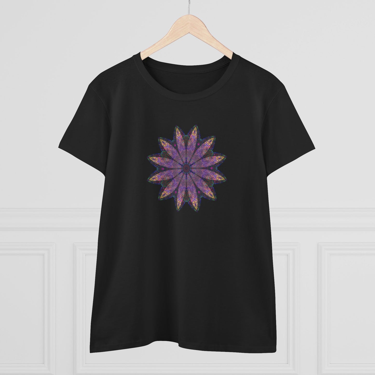 Women's Midweight Cotton Tee - Love Light Mandalas No.24