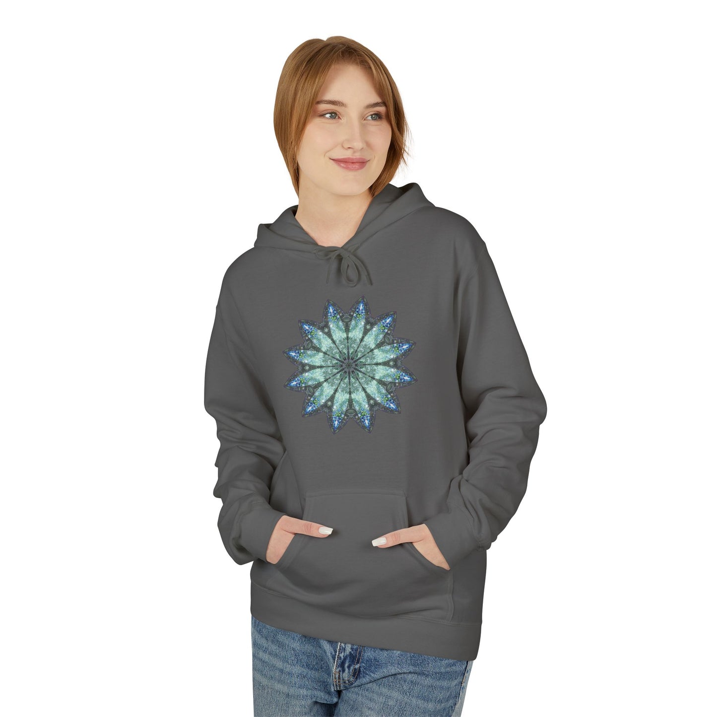 Unisex Midweight Softstyle Fleece Hoodie - Love Light Mandalas No.20
