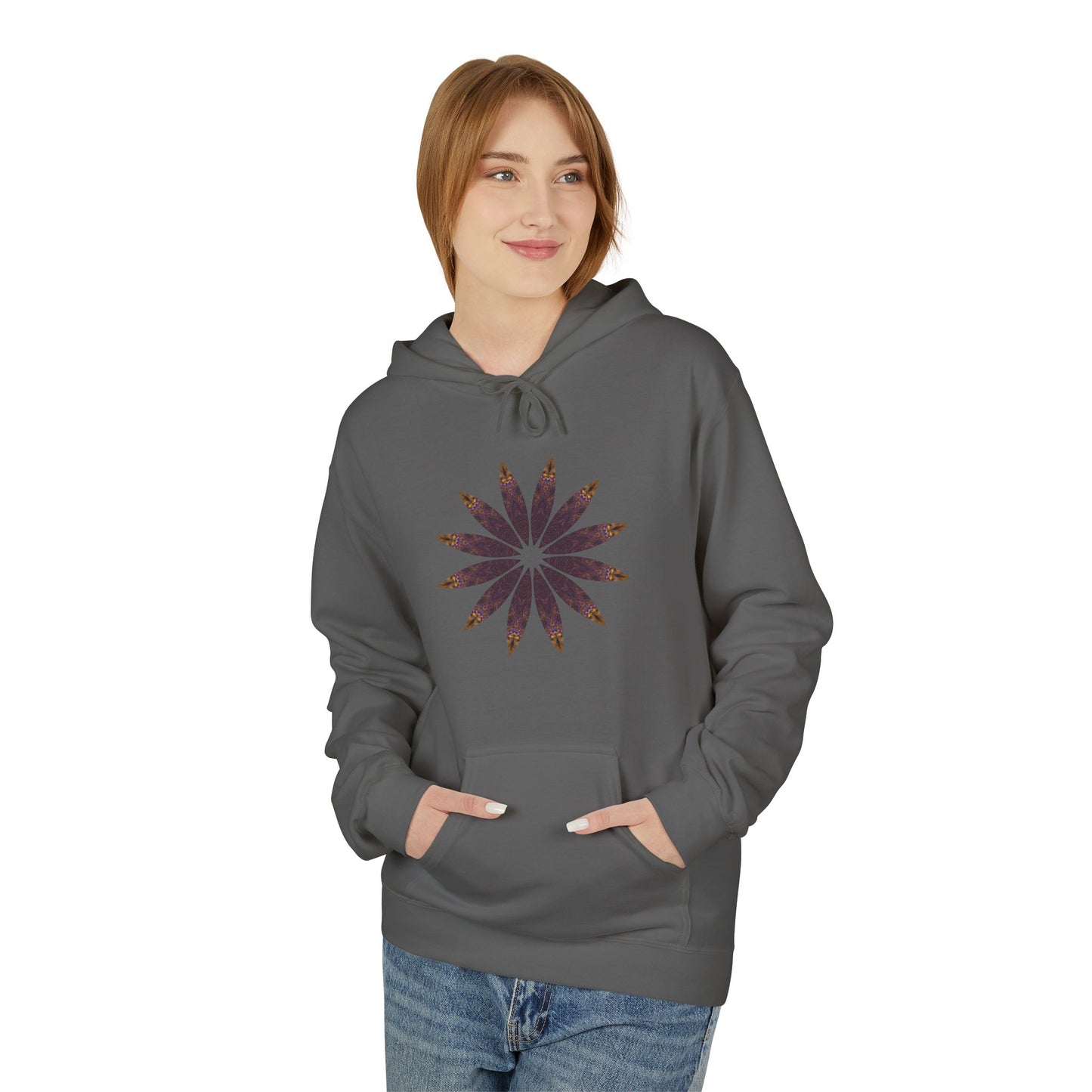 Unisex Midweight Softstyle Fleece Hoodie - Love Light Mandalas No.2