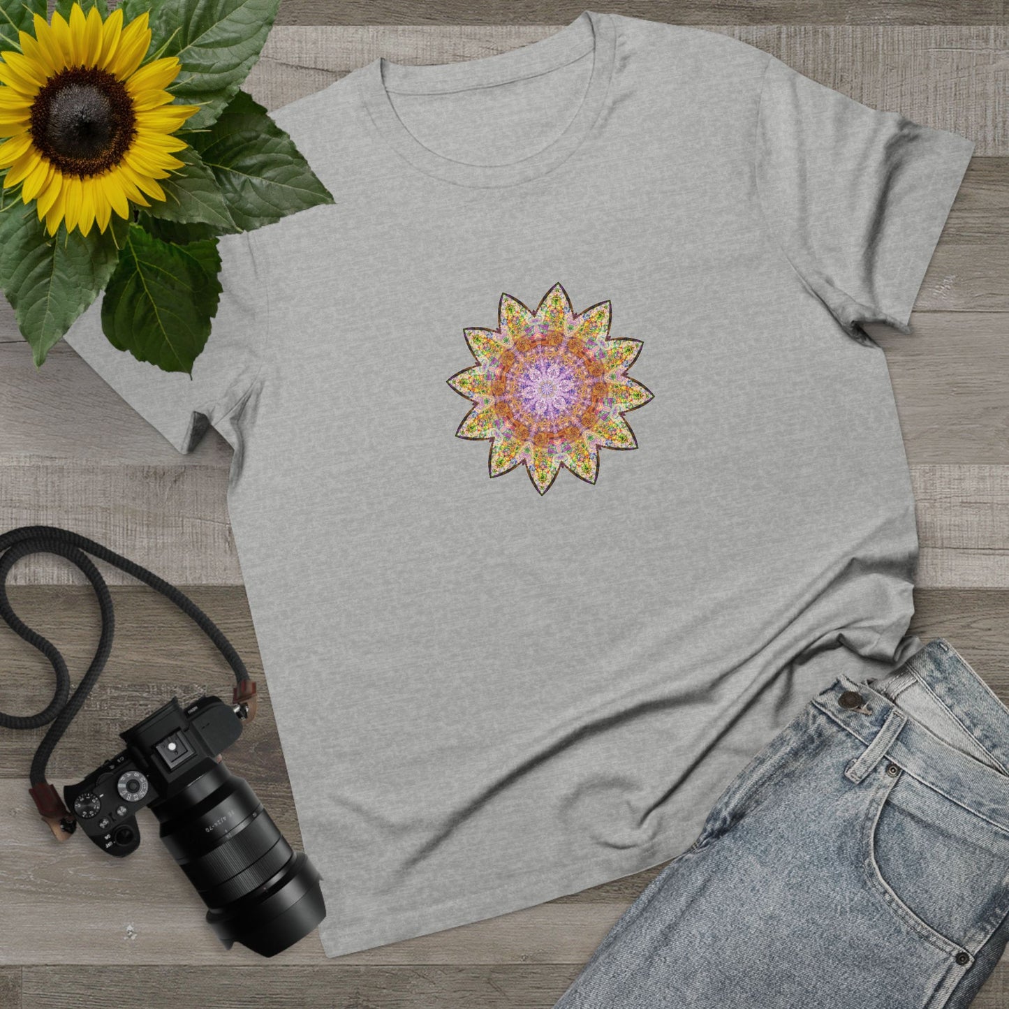 Women’s Maple Tee - Love Light Mandalas No.14