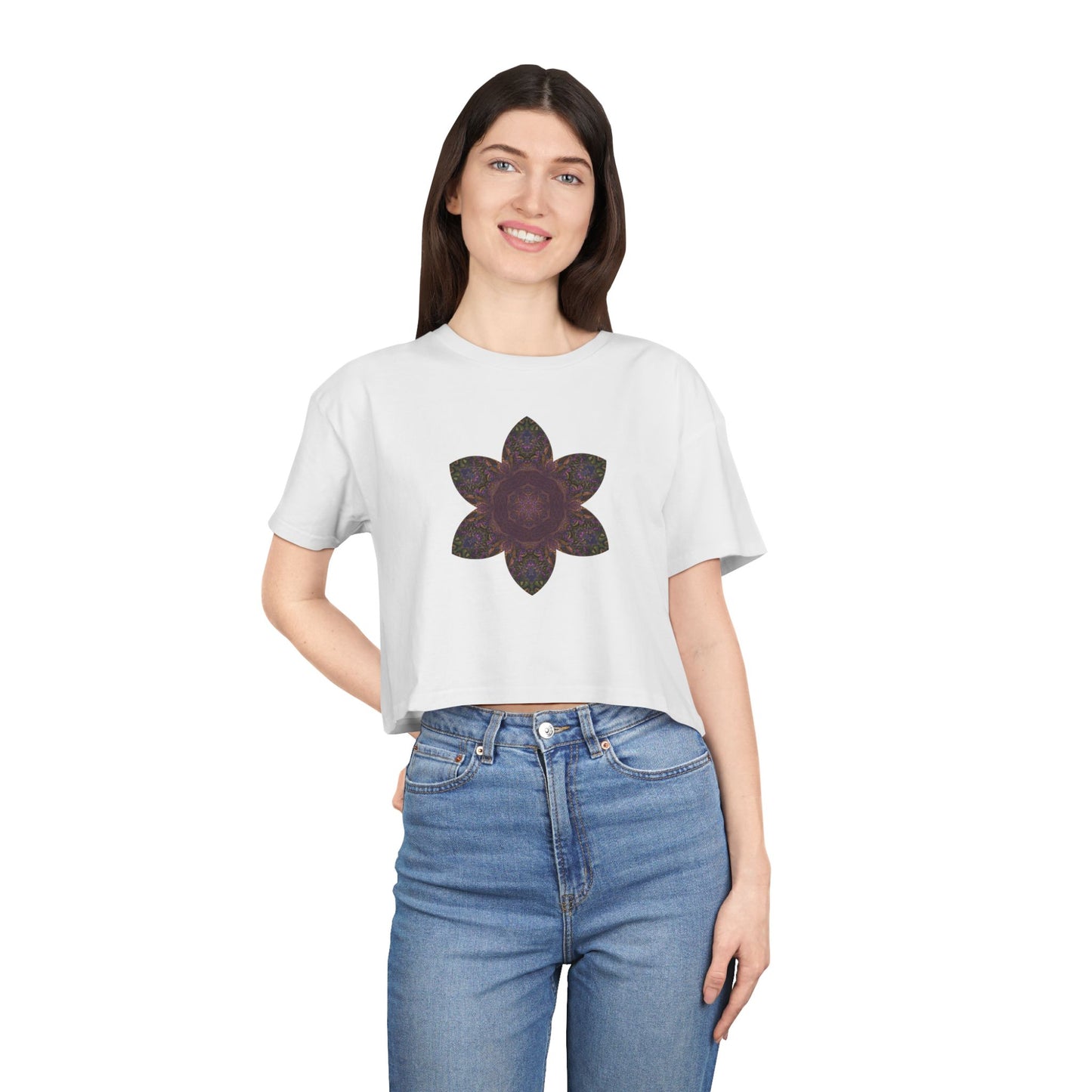 Women's Cropped Tee - Love Light Mandalas No.3