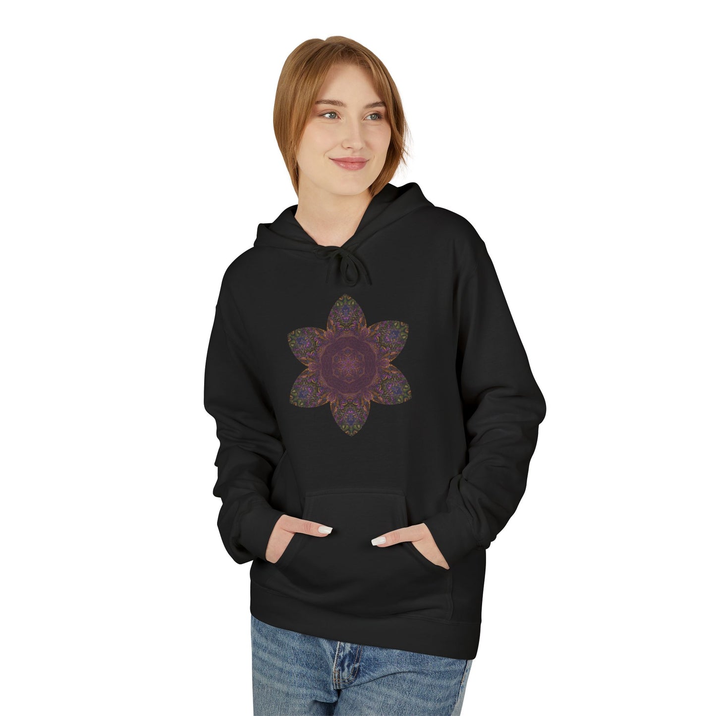 Unisex Midweight Softstyle Fleece Hoodie - Love Light Mandalas No.3