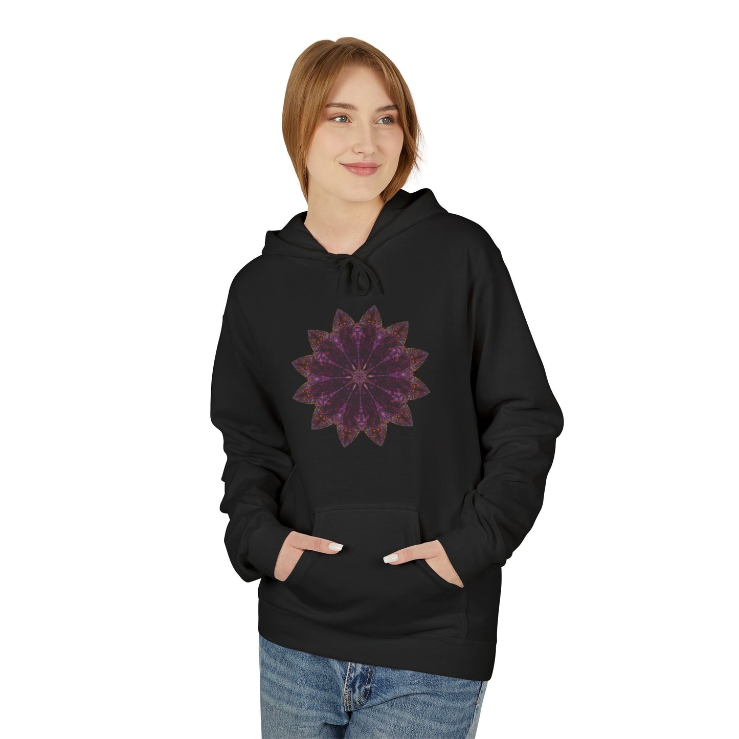 Unisex Midweight Softstyle Fleece Hoodie - Love Light Mandalas No.15