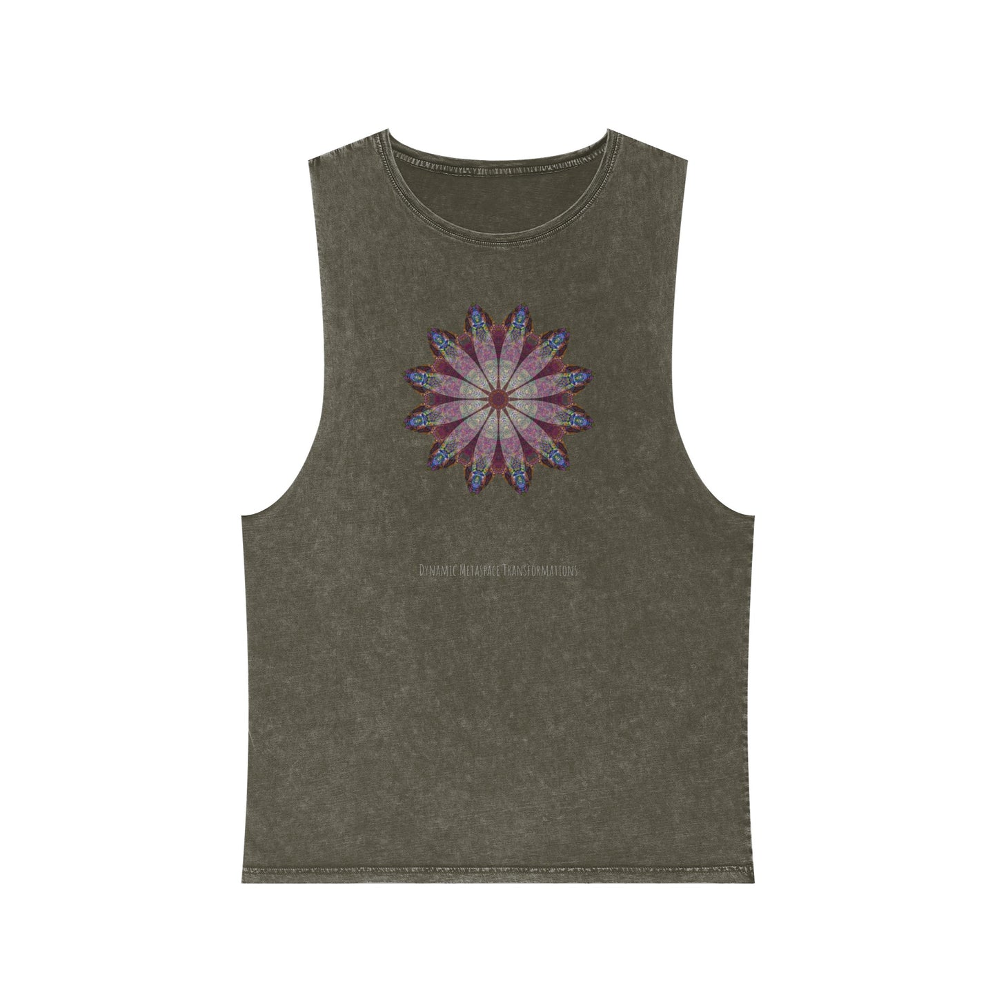 Unisex Stonewash Tank Top - Love Light Mandalas No.9