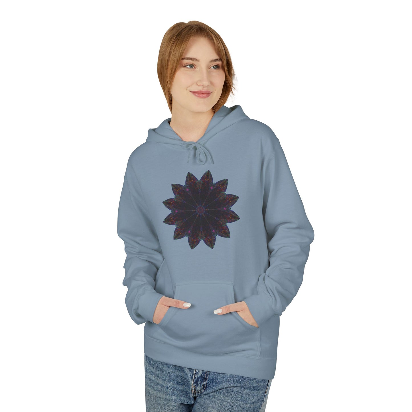 Unisex Midweight Softstyle Fleece Hoodie - Love Light Mandalas No.25