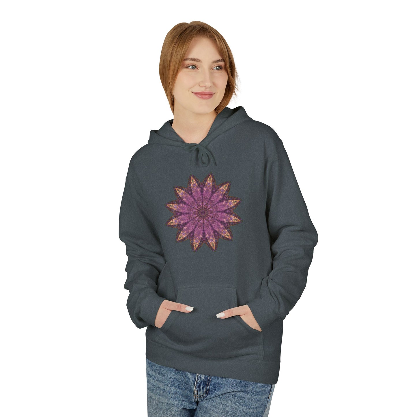 Unisex Midweight Softstyle Fleece Hoodie - Love Light Mandalas No.16