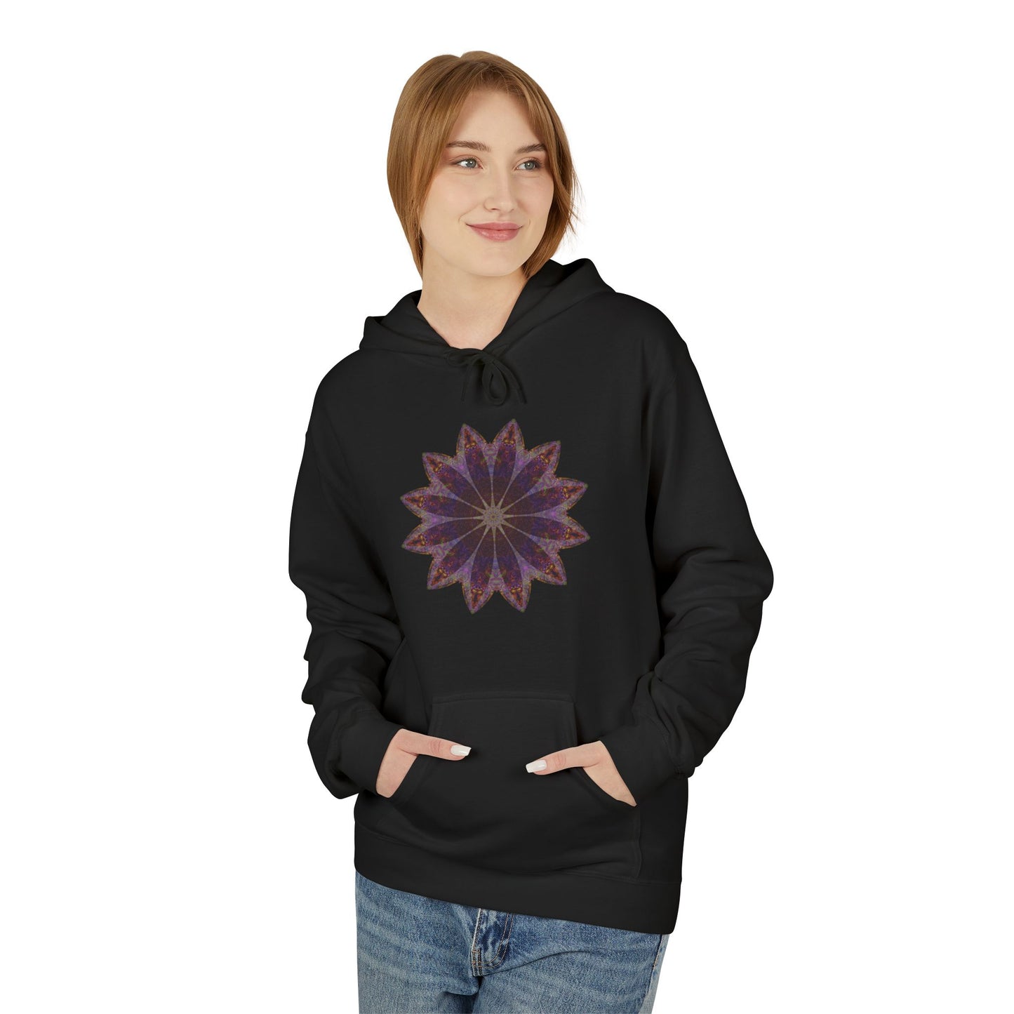 Unisex Midweight Softstyle Fleece Hoodie - Love Light Mandalas No.11