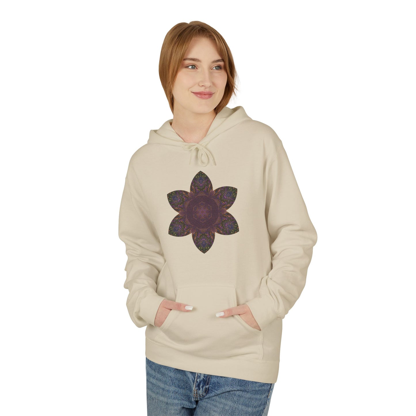 Unisex Midweight Softstyle Fleece Hoodie - Love Light Mandalas No.3