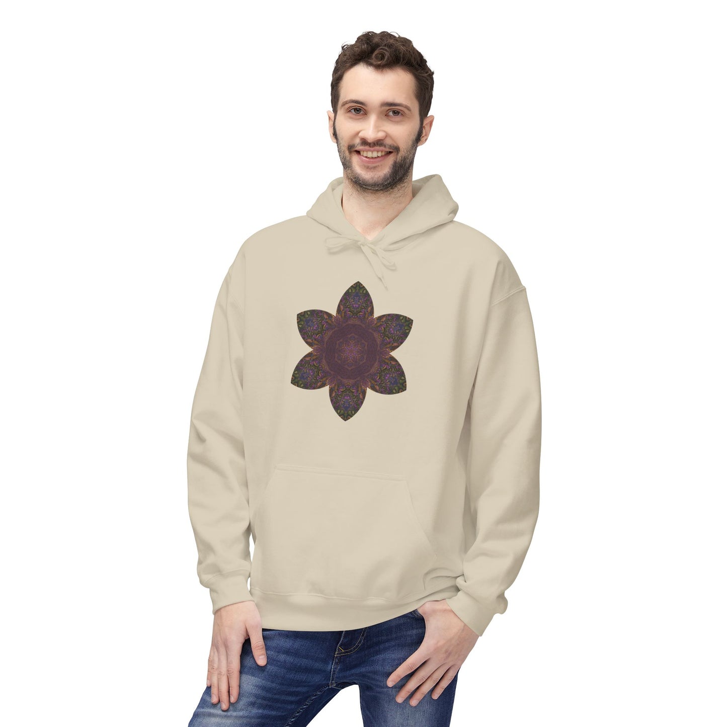 Unisex Midweight Softstyle Fleece Hoodie - Love Light Mandalas No.3