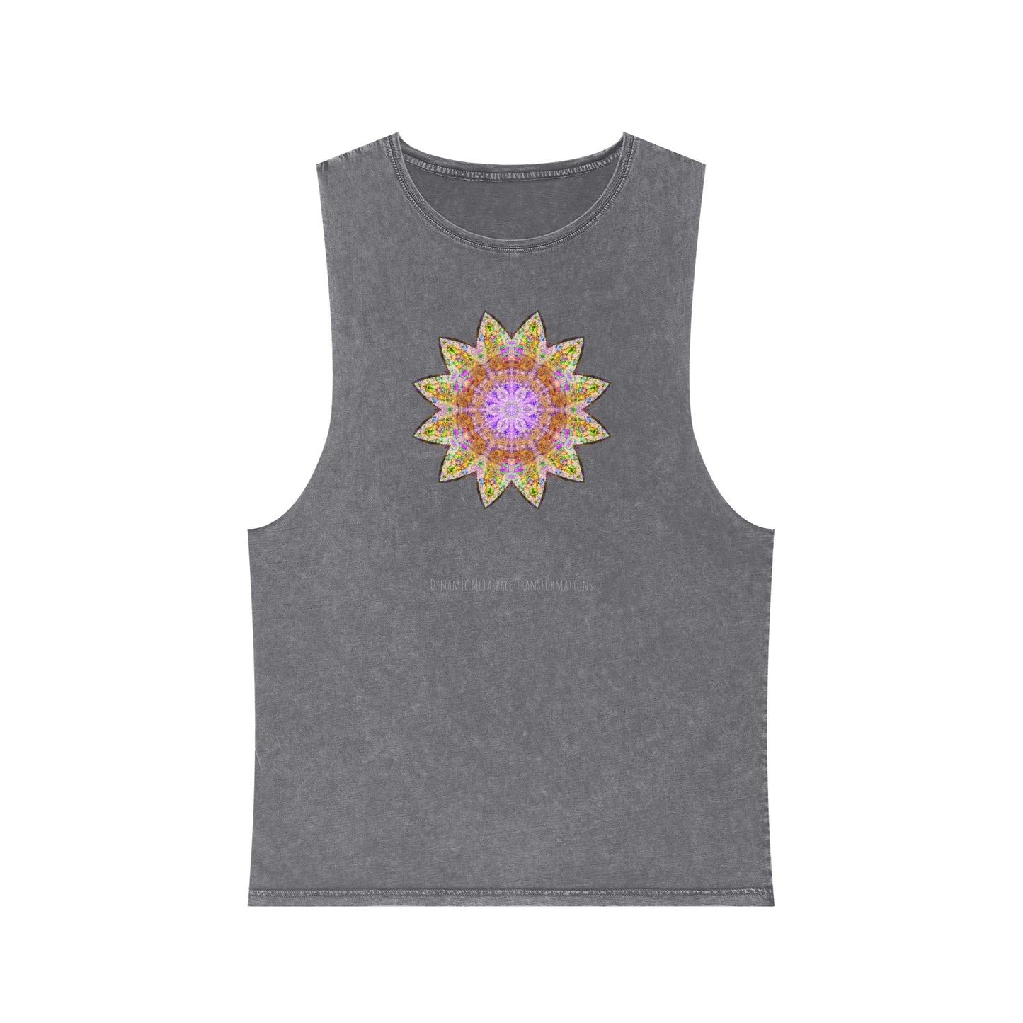 Unisex Stonewash Tank Top - Love Light Mandalas No.14