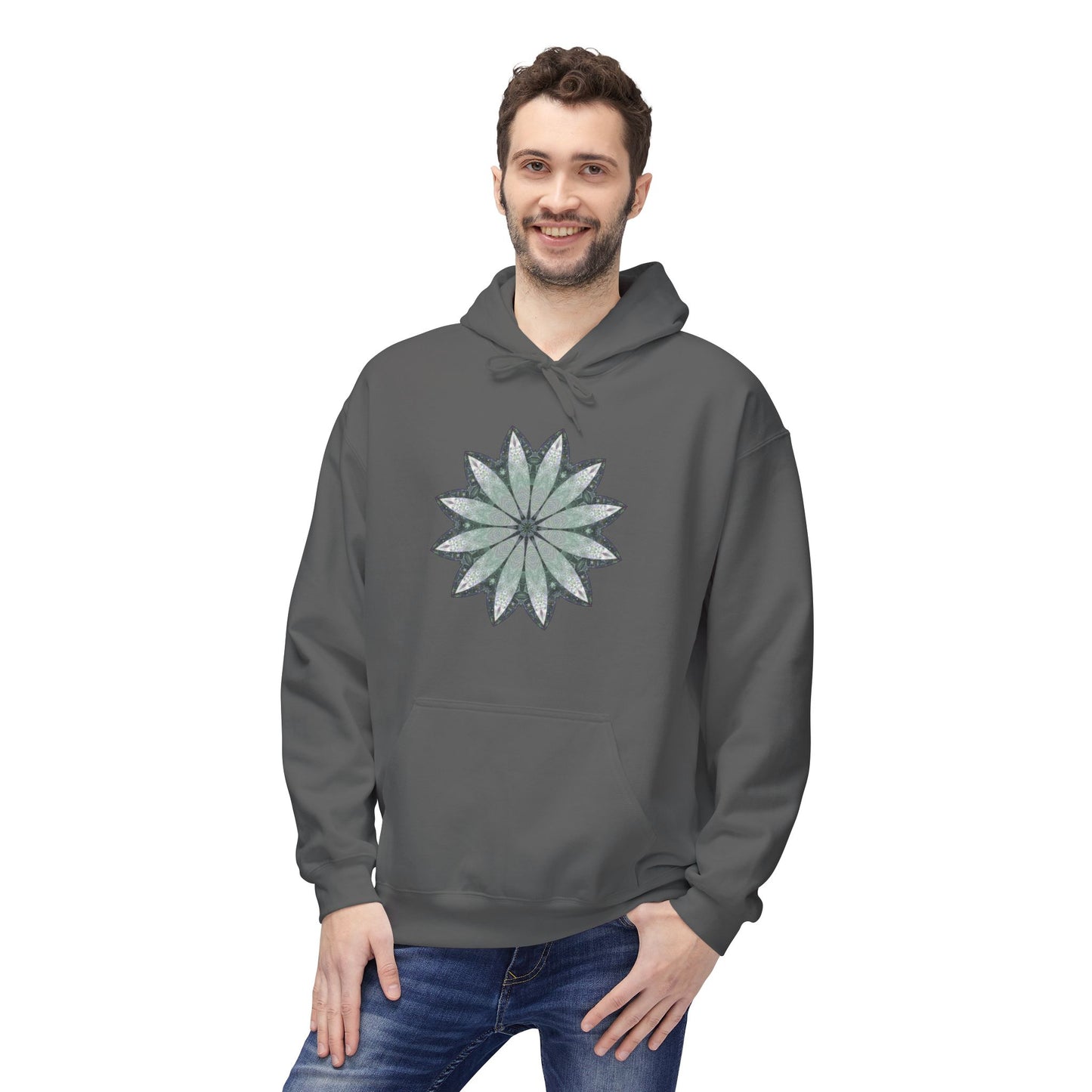 Unisex Midweight Softstyle Fleece Hoodie - Love Light Mandalas No.22