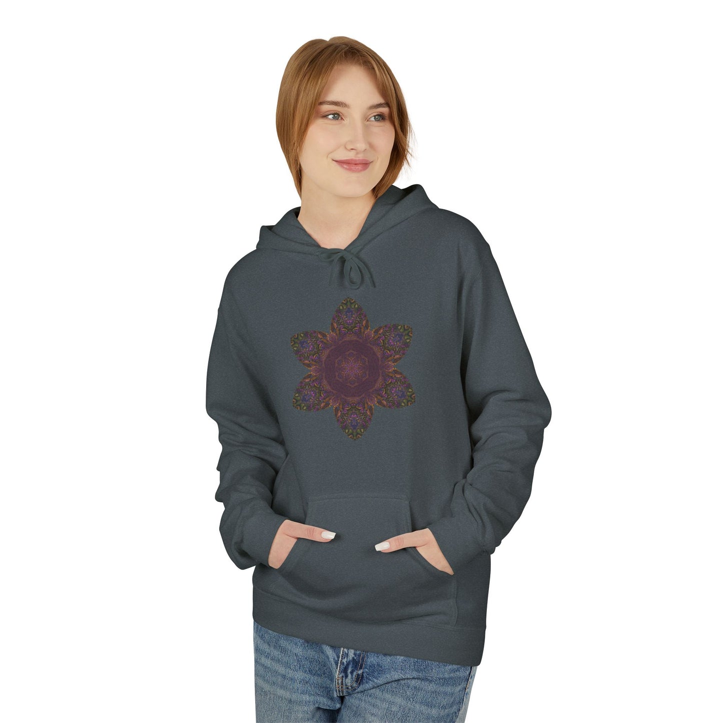 Unisex Midweight Softstyle Fleece Hoodie - Love Light Mandalas No.3