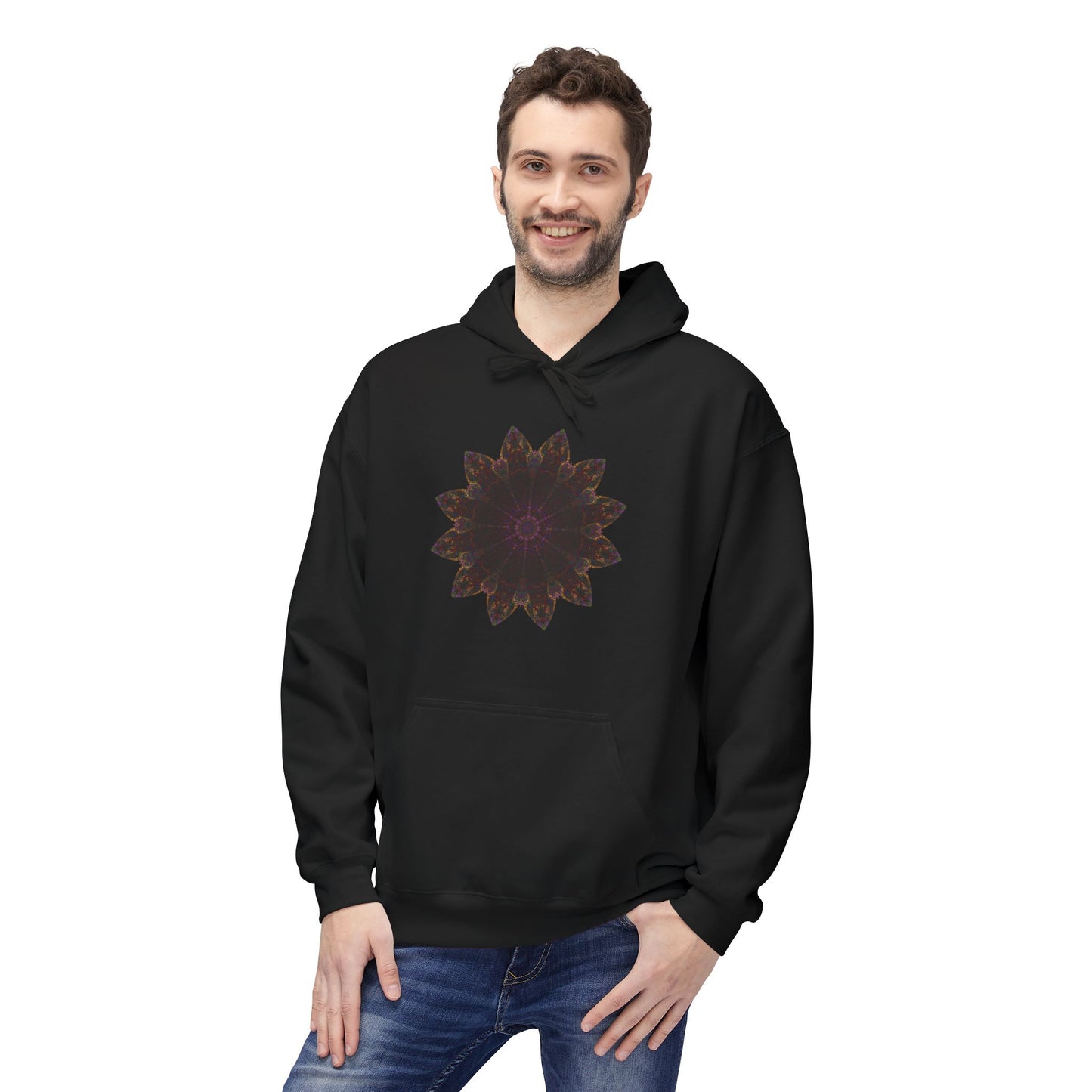 Unisex Midweight Softstyle Fleece Hoodie - Love Light Mandalas No.12