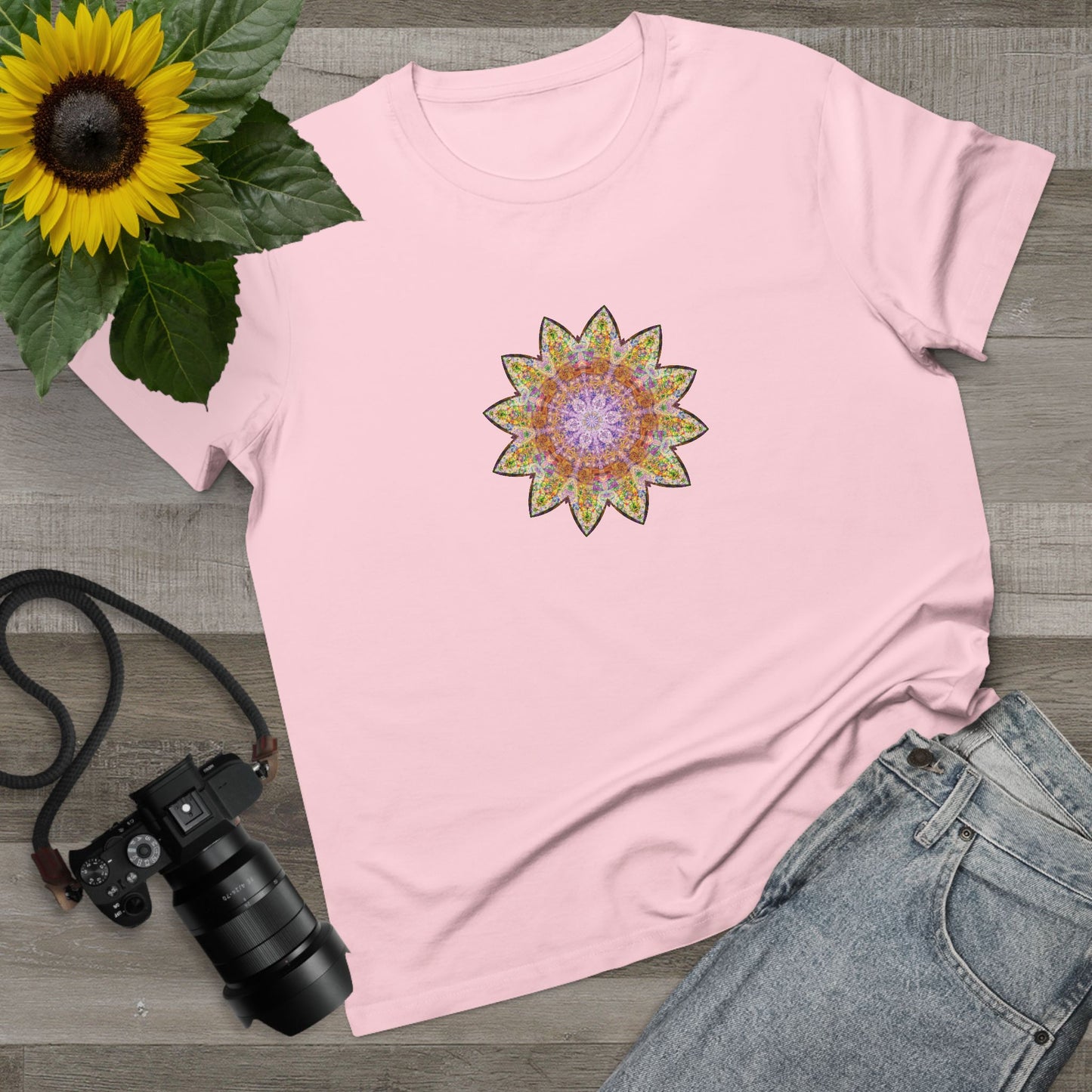 Women’s Maple Tee - Love Light Mandalas No.14