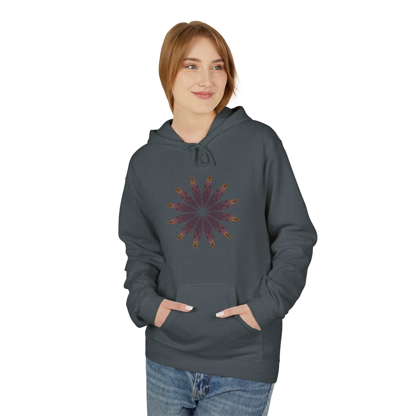 Unisex Midweight Softstyle Fleece Hoodie - Love Light Mandalas No.2