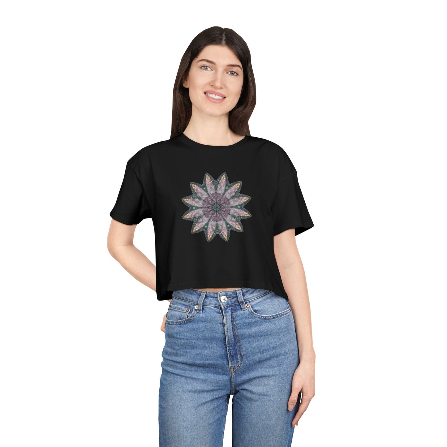 Women's Cropped Tee - Love Light Mandalas No.21