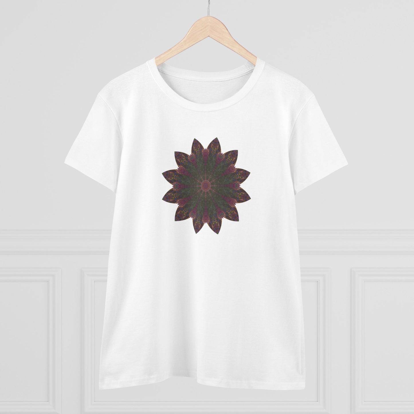 Women's Midweight Cotton Tee - Love Light Mandalas No.7
