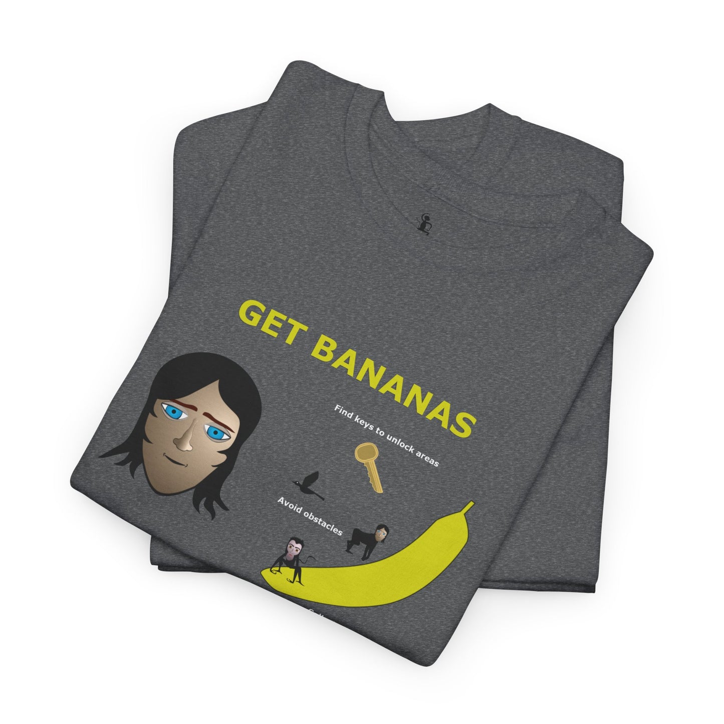 Unisex Heavy Cotton Tee - Monkey Shadows Get Bananas