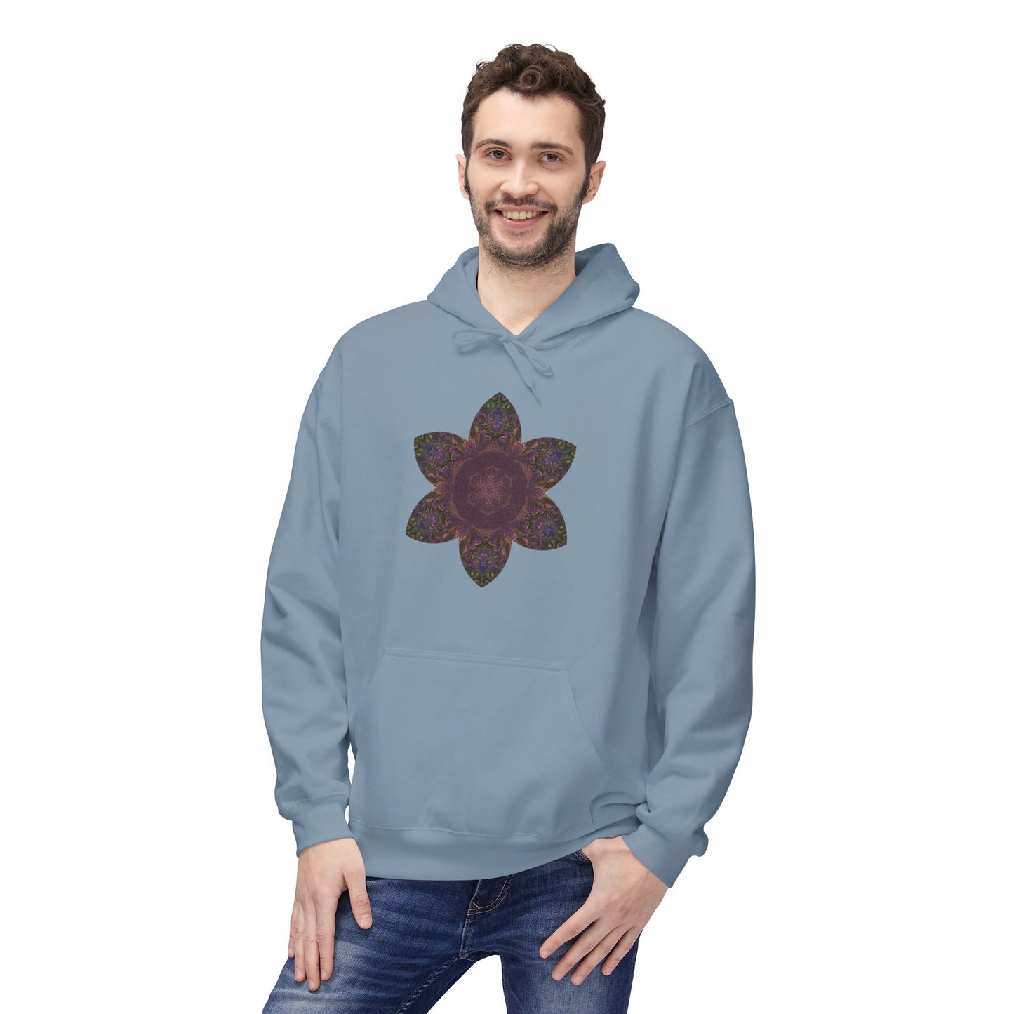 Unisex Midweight Softstyle Fleece Hoodie - Love Light Mandalas No.3