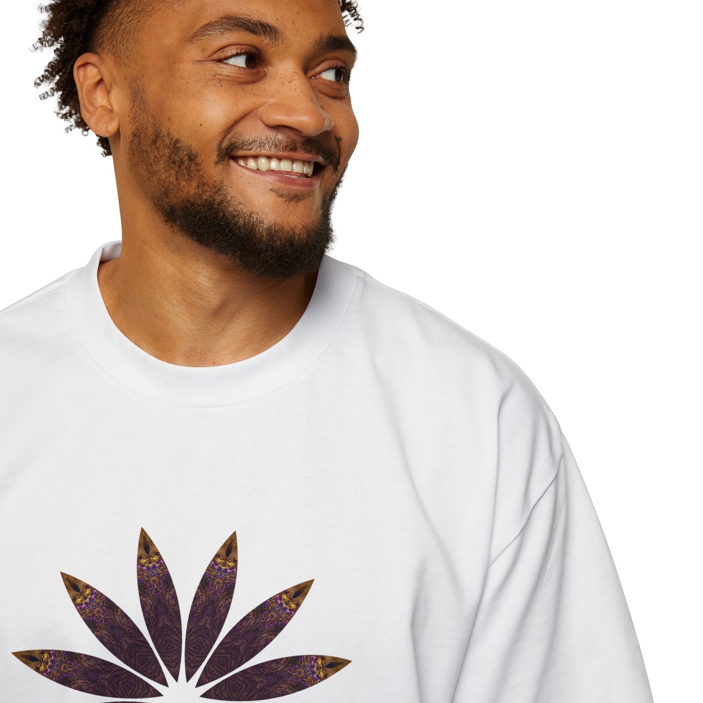 Men's Heavy Oversized Tee - Love Light Mandalas No.2