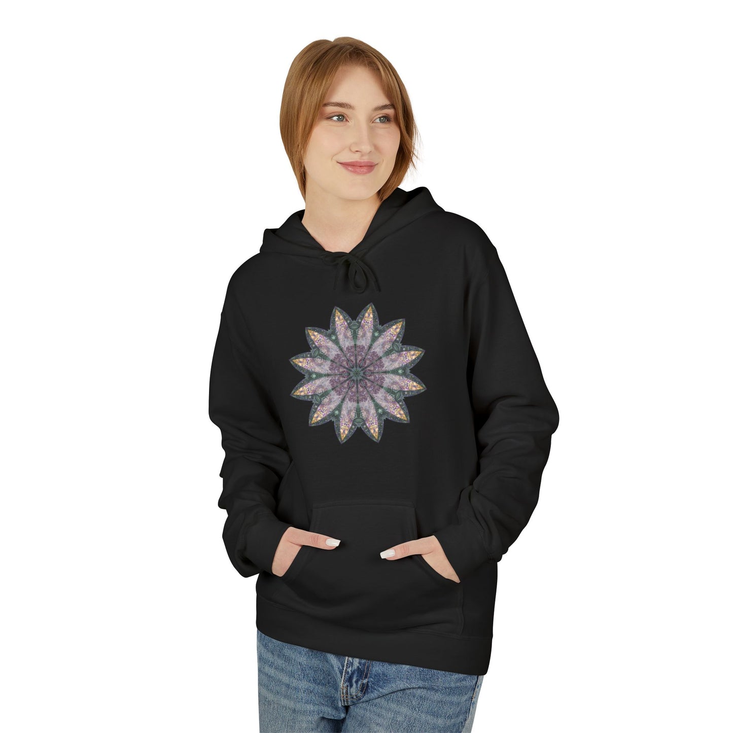 Unisex Midweight Softstyle Fleece Hoodie - Love Light Mandalas No.21