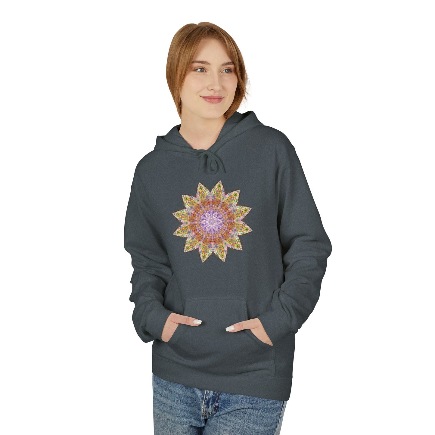 Unisex Midweight Softstyle Fleece Hoodie - Love Light Mandalas No.14