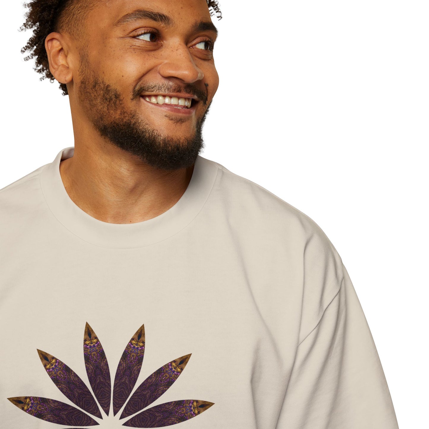 Men's Heavy Oversized Tee - Love Light Mandalas No.2