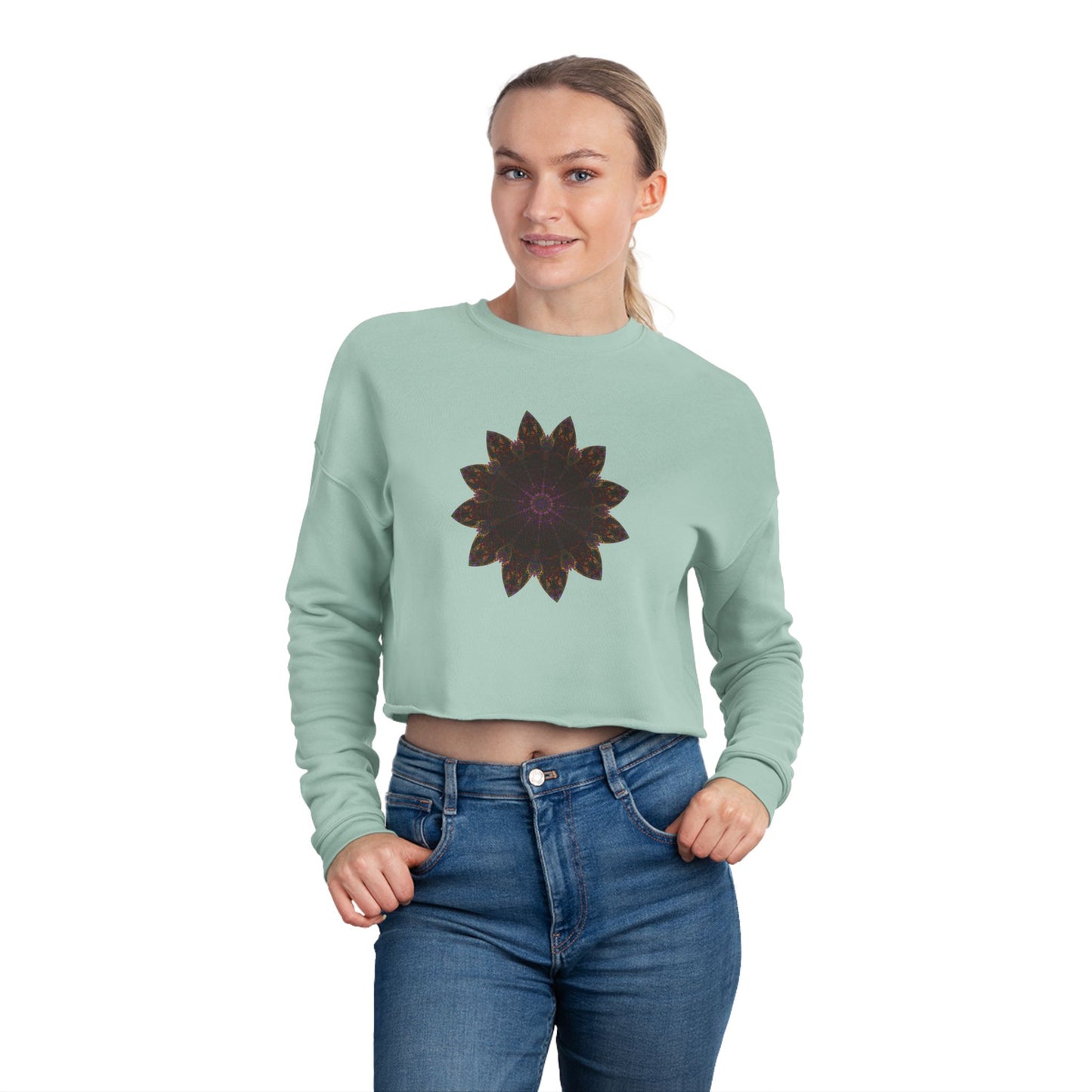 Women's Cropped Sweatshirt - Love Light Mandalas No.12