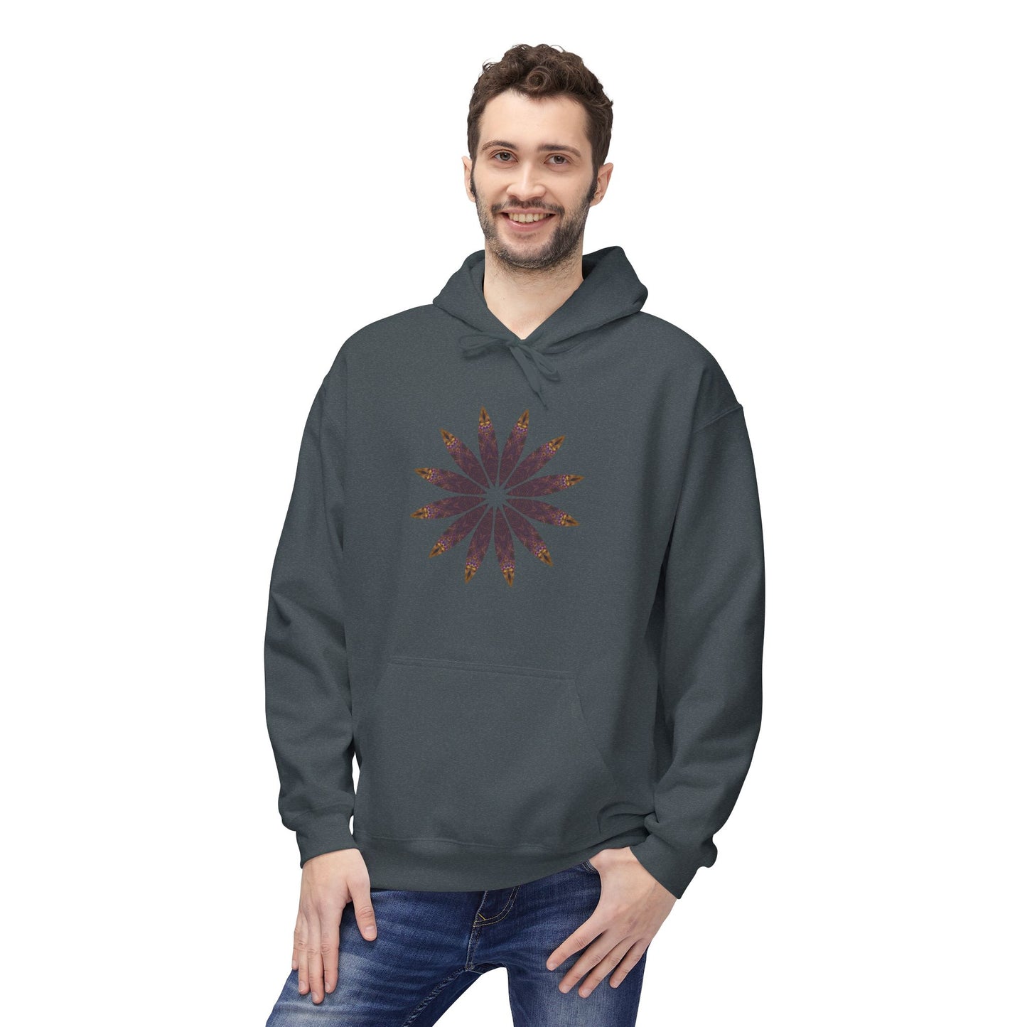 Unisex Midweight Softstyle Fleece Hoodie - Love Light Mandalas No.2