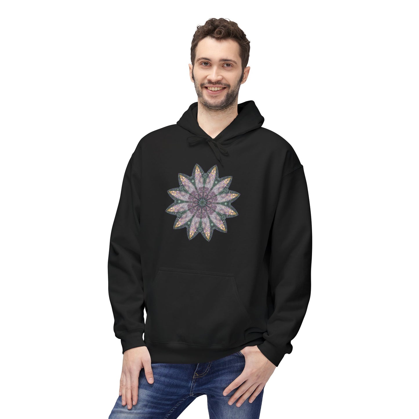 Unisex Midweight Softstyle Fleece Hoodie - Love Light Mandalas No.21