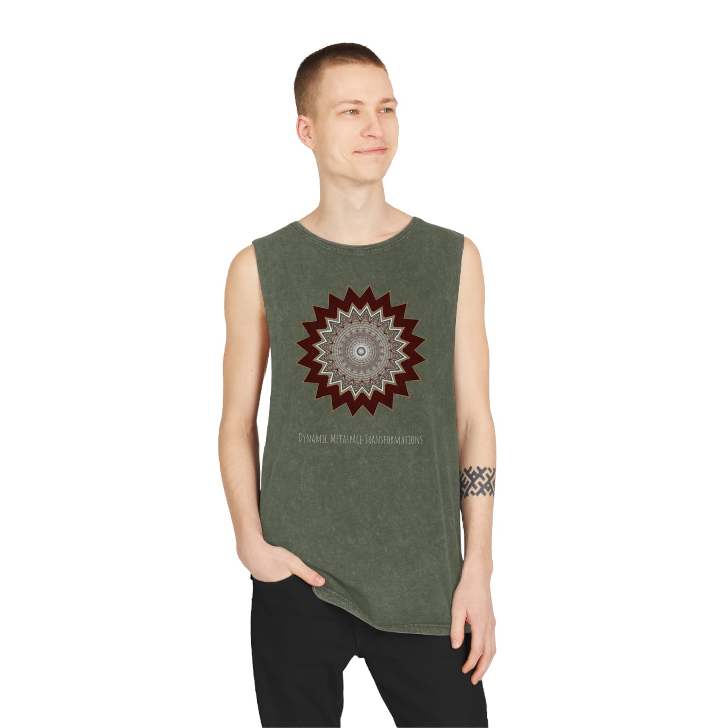 Unisex Stonewash Tank Top - Mycelium Mandalas No.1