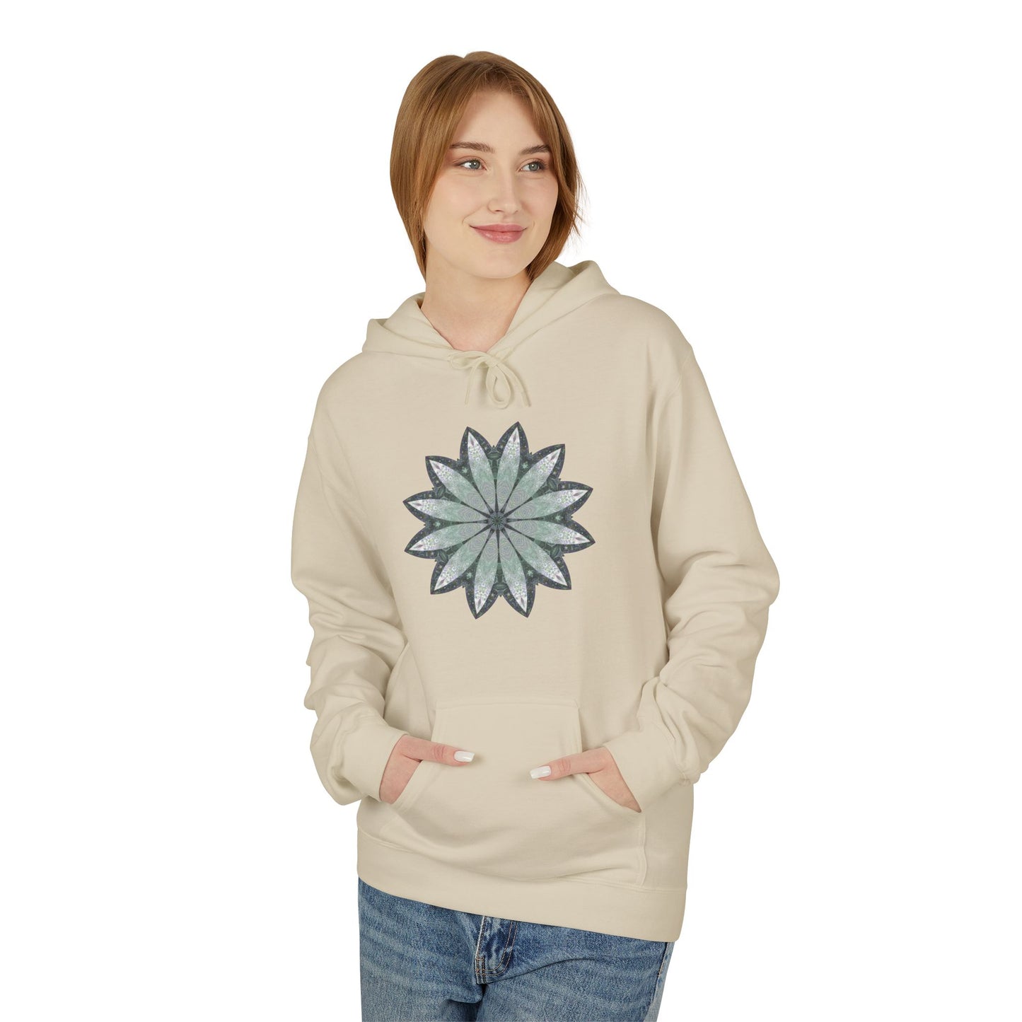 Unisex Midweight Softstyle Fleece Hoodie - Love Light Mandalas No.22