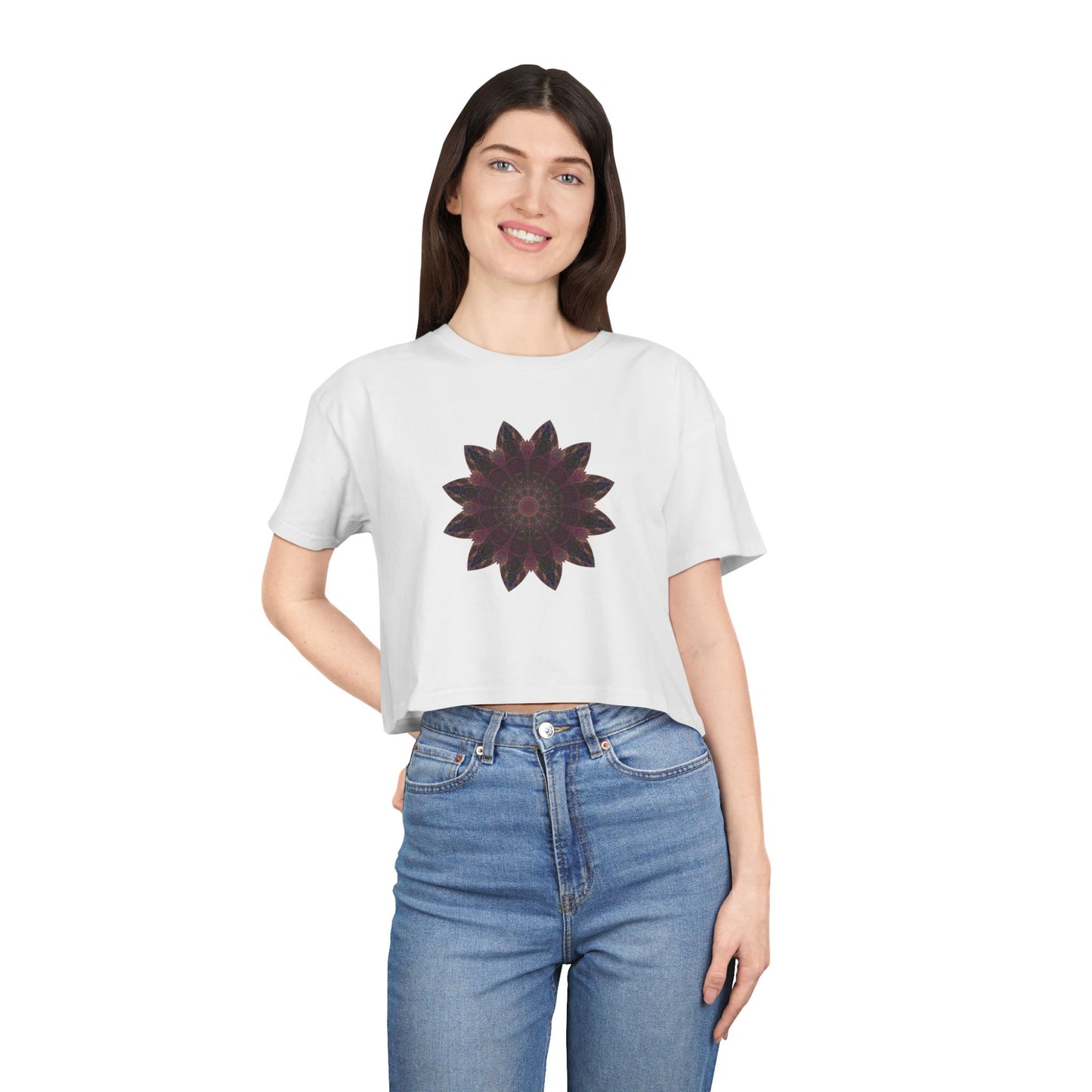 Women's Cropped Tee - Love Light Mandalas No.8