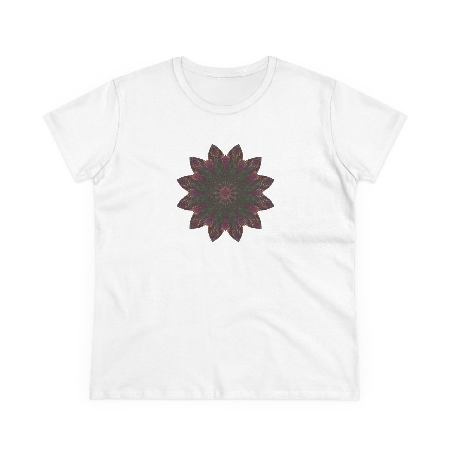 Women's Midweight Cotton Tee - Love Light Mandalas No.7