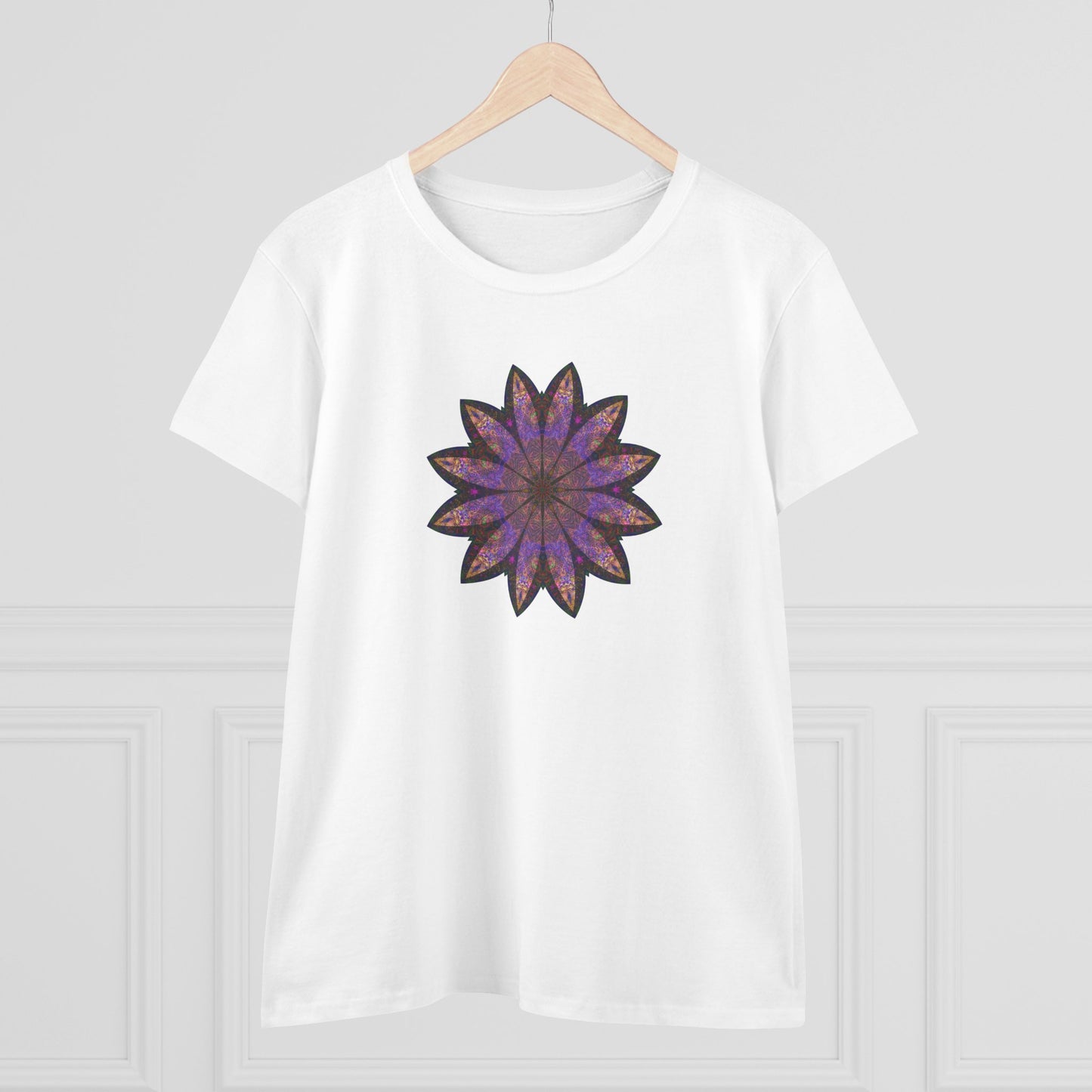Women's Midweight Cotton Tee - Love Light Mandalas No.23