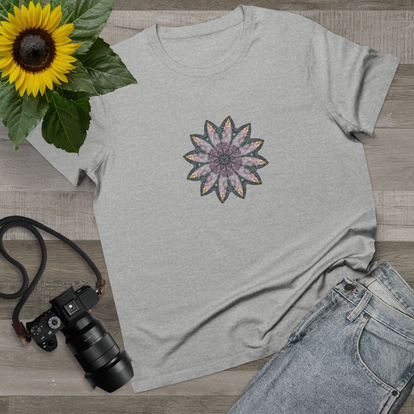 Women’s Maple Tee - Love Light Mandalas No.21