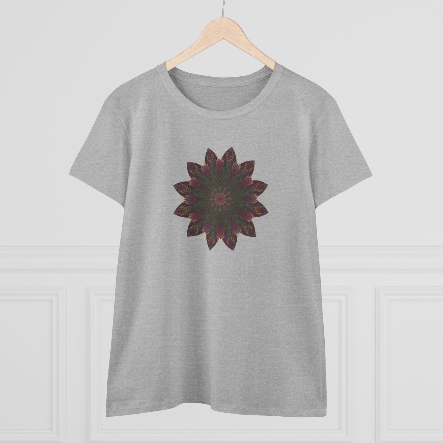 Women's Midweight Cotton Tee - Love Light Mandalas No.7