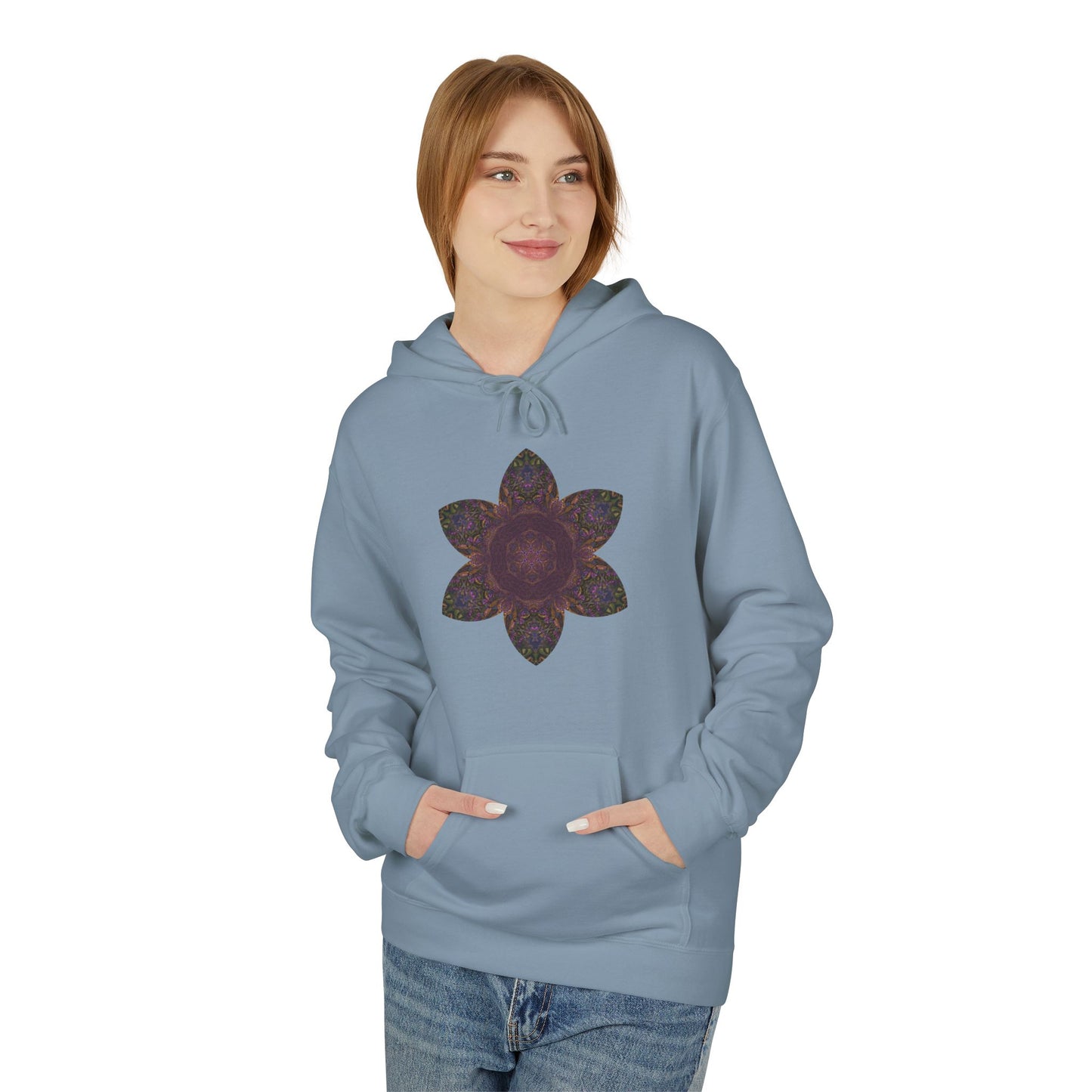 Unisex Midweight Softstyle Fleece Hoodie - Love Light Mandalas No.3