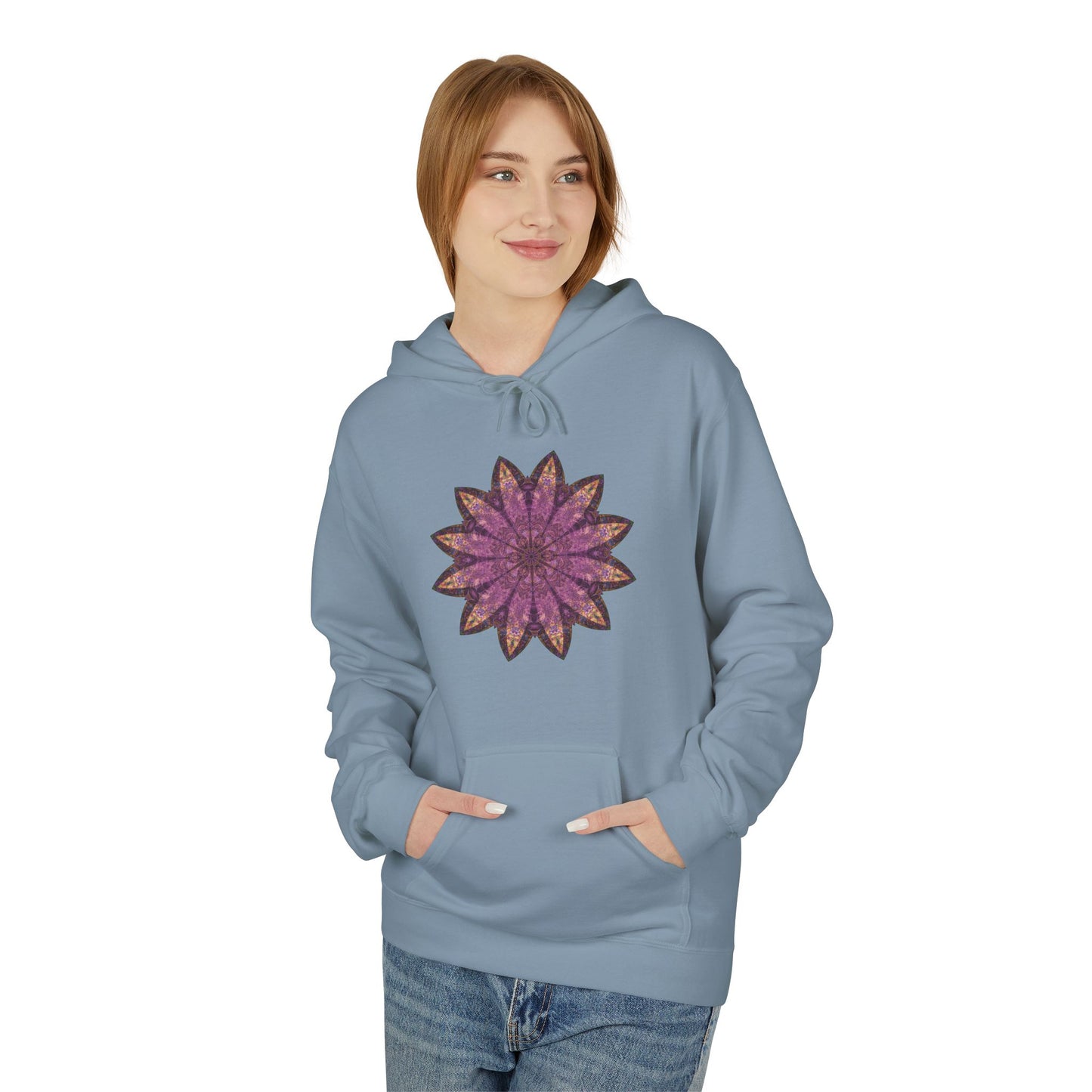 Unisex Midweight Softstyle Fleece Hoodie - Love Light Mandalas No.16