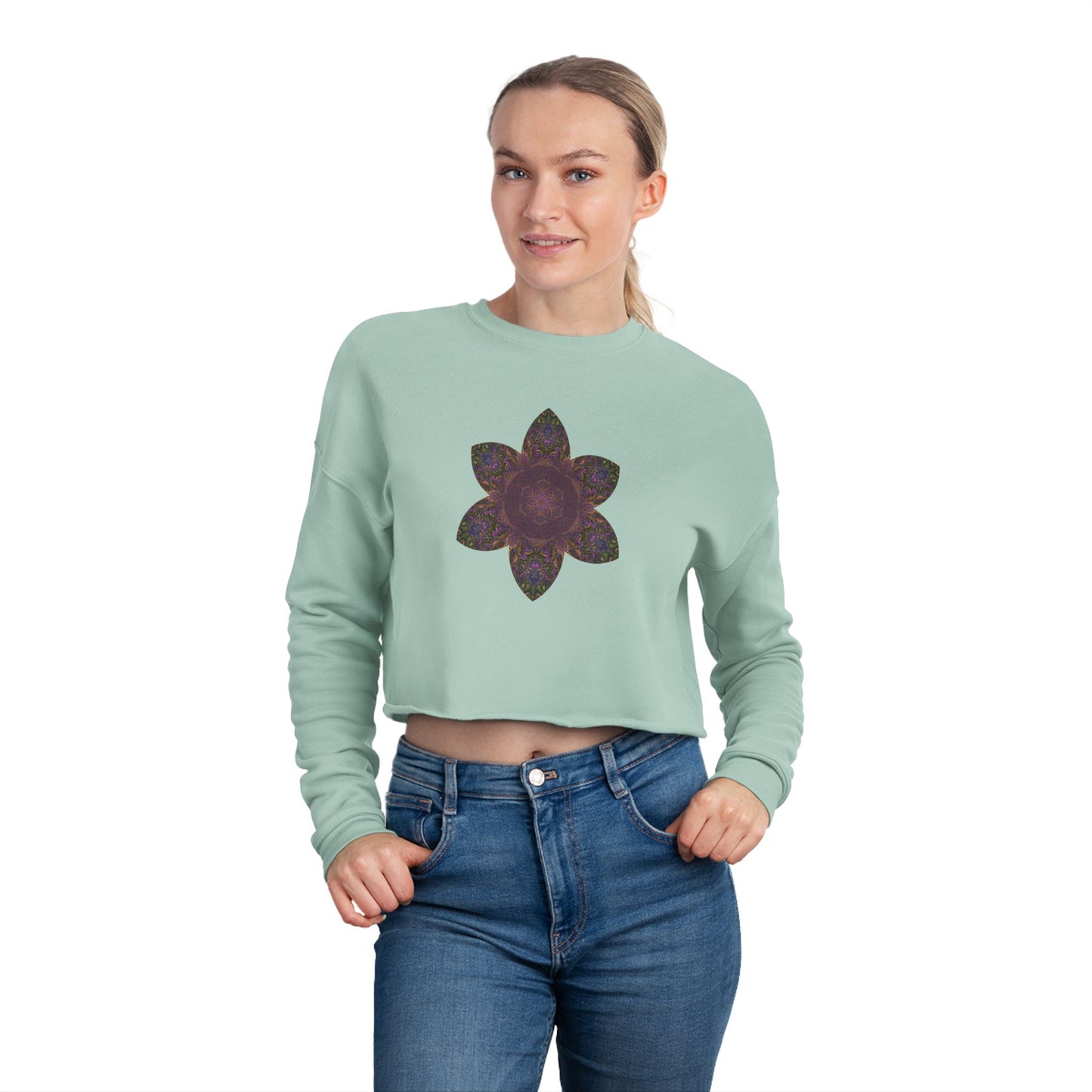 Women's Cropped Sweatshirt - Love Light Mandalas No.3